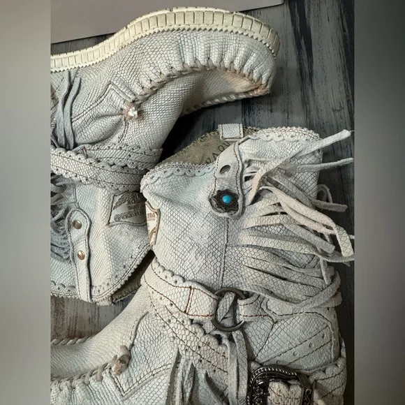 El Vaquero Italy Arya Kalahari Krust Women’s Wedge Moccasin Boots Size 40 - Picture 9 of 16